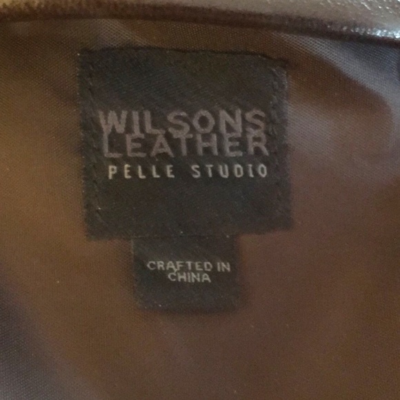 Pelle Studio Wilsons Leather Small Crossbody Bag Dark Brown Black, Front Pockets - Picture 8 of 10